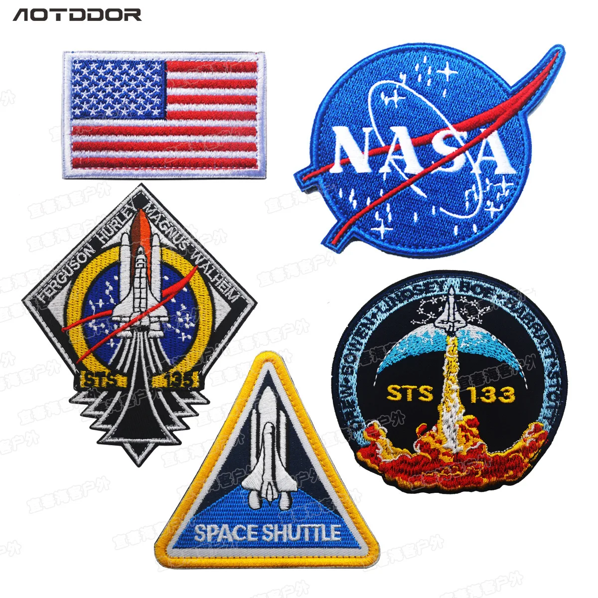 

America Aviation Space Agency Nasa Badge Space Discovery Five-Piece MA1 Cotton-padded Clothes Embroidered Armband Cloth Label