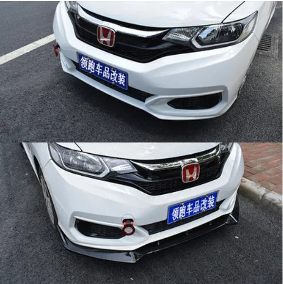 

3pcs/Set ABS Paint For Car Front Bumper Lip Splitter Diffuser Lip Spoiler For Honda Fit Jazz GK5 2018 2019 2020