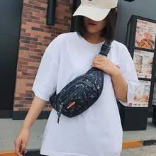 Граффити черный хип-хоп банан девушка унисекс Открытый студентов Спорт камуфляж Кроссбоди поясная сумка Грудь телефон сумка heuptasje# ZD