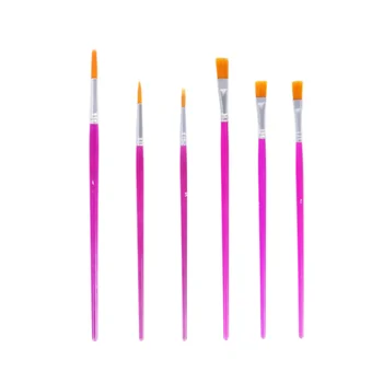 

6 Pcs Nylon Plastic Rod Oil Painting Brush Round Pointed Tip Nail Art Painted Brush Cake Carving Brush Set Cake Decorating Tools