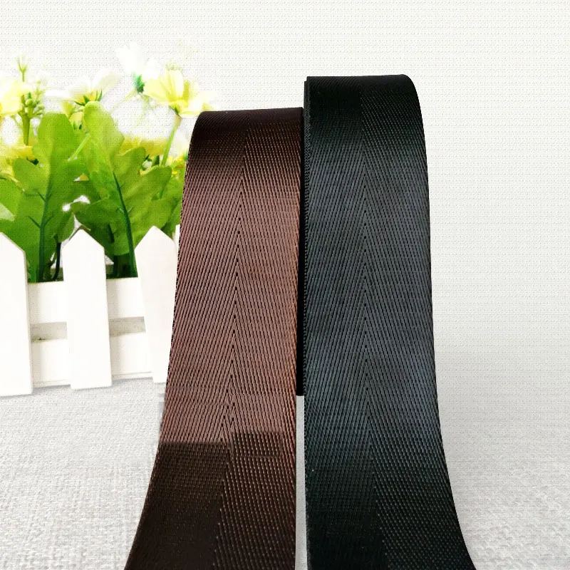 

Hot 3 Yards 32mm High Quality Black Brown Strap Nylon Webbing Herringbone Pattern Knapsack Strapping Sewing Bag Belt Accessories