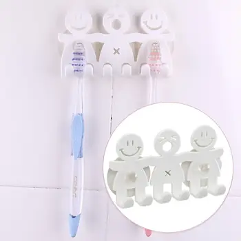 

Cartoon Cute Smile Face Toothbrush Holder Household Hooks 5 Suction Holder Dental Tooth Brush Position Appliances Appliance I5R1