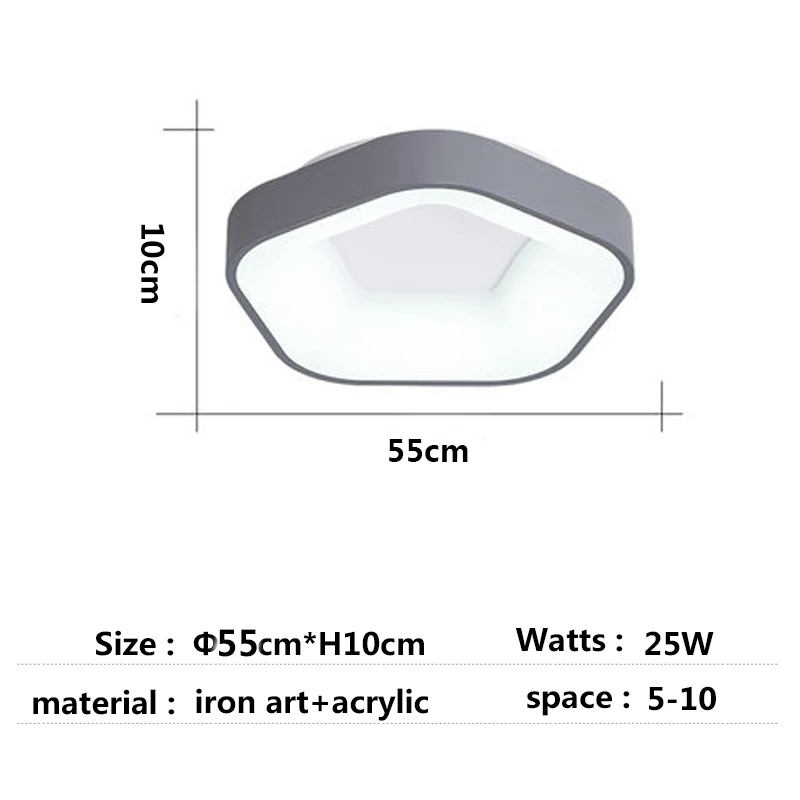 Современный потолочный светильник для спальни, декоративный Железный светодиодный потолочный светильник для коридора/столовой, винтажный потолочный светильник s - Цвет корпуса: 55cm grey