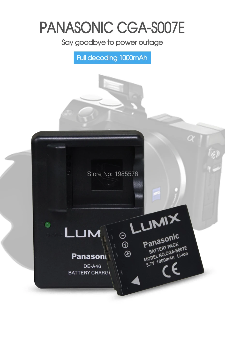 Panasonic CGA-S007E CGA S007E литиевые батареи S007 S007A BCD10 цифровая камера Батарея S007E DMC TZ1 TZ2 TZ3 TZ5 TZ50 TZ15