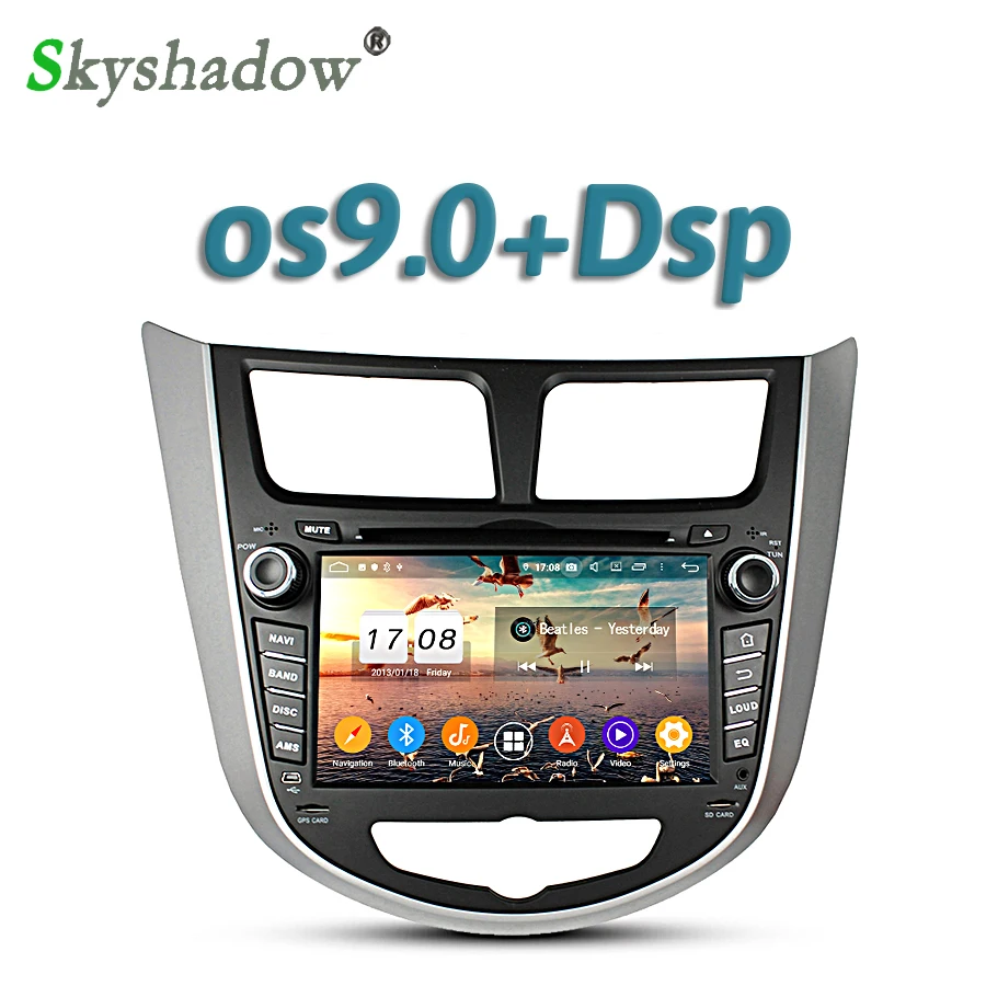 Автомобильный dvd-плеер DSP Android 9 0 4G ram RDS радио gps карта Bluetooth WiFi для HYUNDAI Verna Accent Solaris