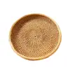 Beautiful Wicker Tray Wear Resistant Basket Handmade Not Easily Deformed Fruit Food Hand-Woven Rattan Tray 1