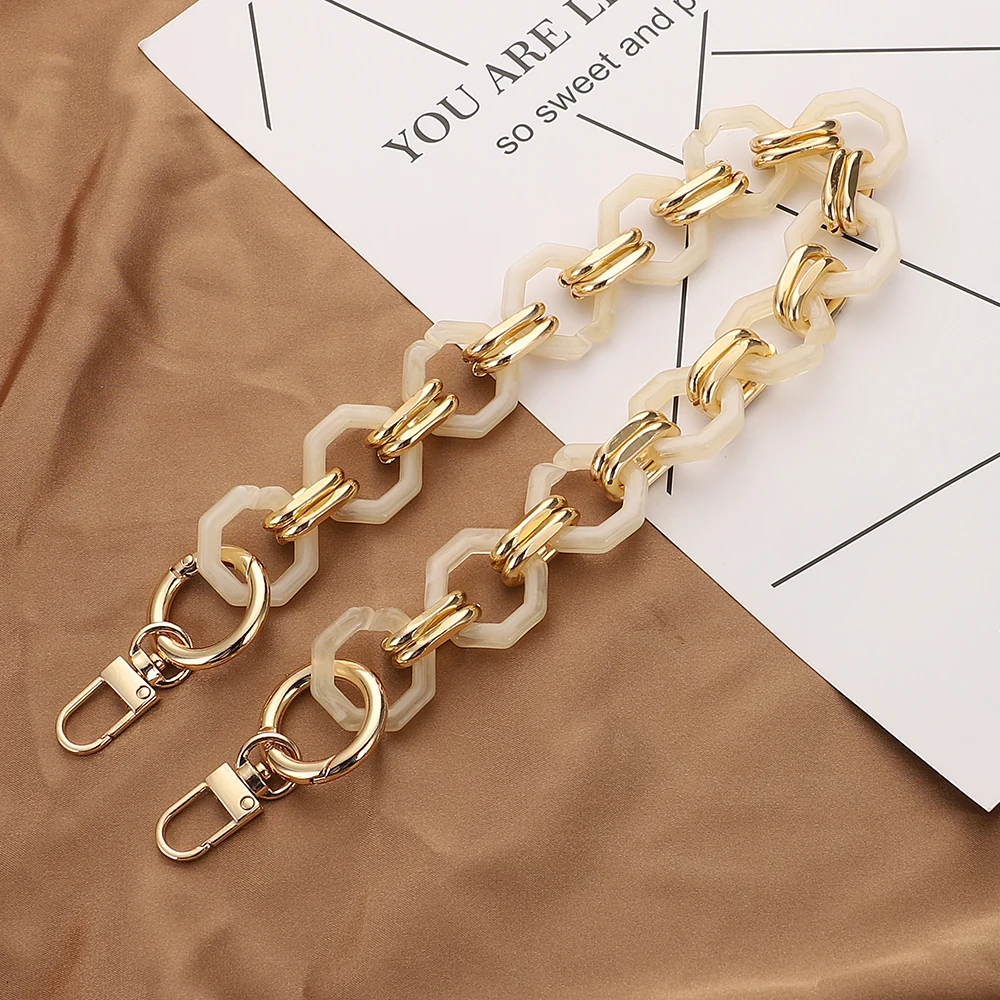 New Acrylic Bag Chain Bag Strap Removable Bag Accessories Colourful Women's Resin Chain chain of bags Purse Chain Fishbone chain