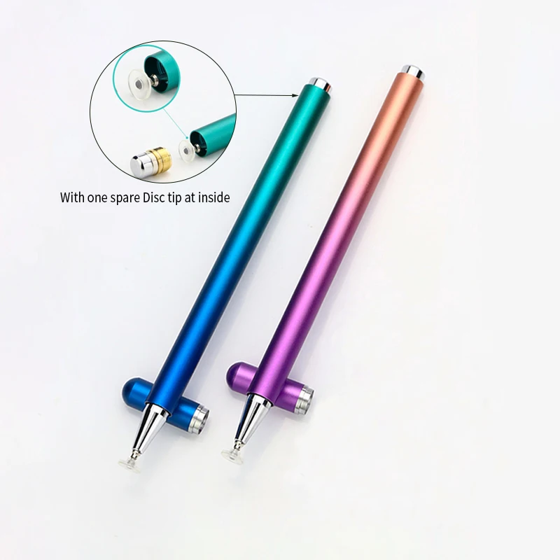범용 터치 스크린 펜, 금속 스타일러스 펜, ipad,2 in 1 터치 펜, 스타일러스, 마그네틱 캡 그라디언트 컬러 펜