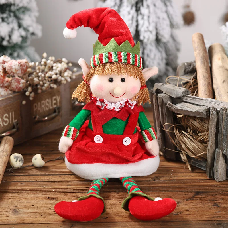 

1*Doll Christmas Sitting Doll Ornament Home Office Window Festive Party Decor Handmade For Home Diy Festival Decor New Arrival