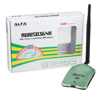 

ALFA AWUS036NH Ralink 3070L Chipset 150Mbps Wireless USB Adapter 2000mW High Power wireless network card WIth 5db antenna