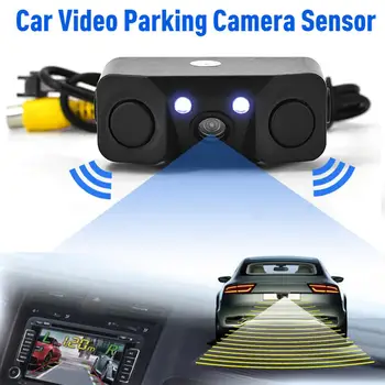 

170 Degree 3 IN 1 Video Parking Sensor with Car Reverse Rear View Camera Detector BiBi Sensors Alarm Indicator