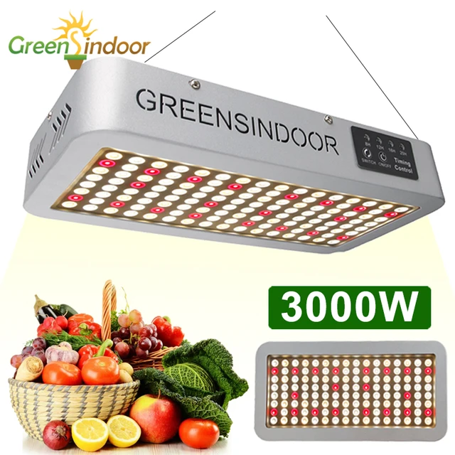 Greensindoor Phytolamp Növényekhez 3000W Időzítőnövekedés Led Phyto Lapp Teljes Spektrum 3500K 660Nm Daisy Chal Beállítás Beltéri Termesztés