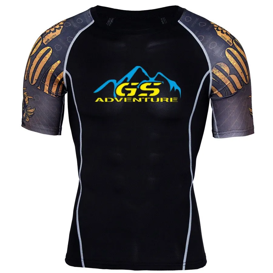 color 7 ADVENTURE GS напечатанная 3D мужская футболка фитнес быстросохнущая футболка с коротким рукавом компрессионная Мужская рубашка ММА футболка мужские s Топы лето - Цвет: color 7