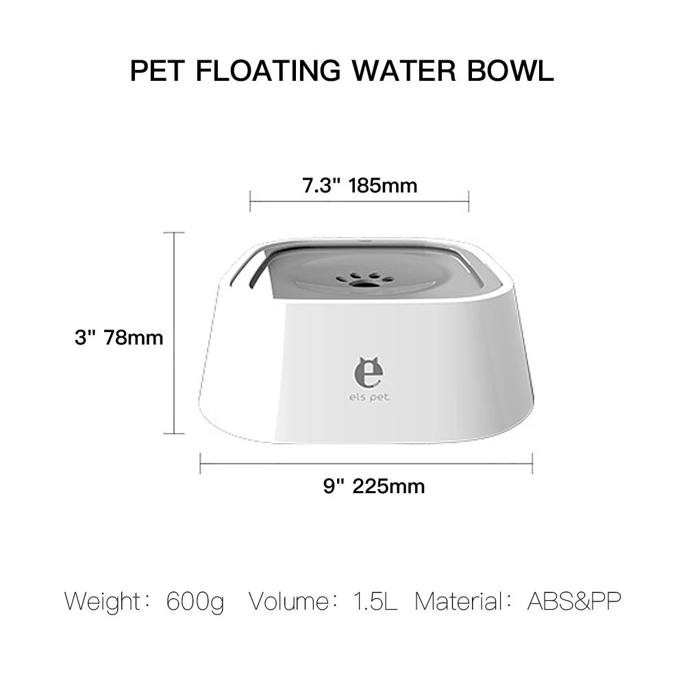 1.5L собачья миска для воды, переносная Автомобильная плавающая миска для кошек, миска для воды, медленная подача воды, диспенсер, защита от перелива, фонтан для домашних животных