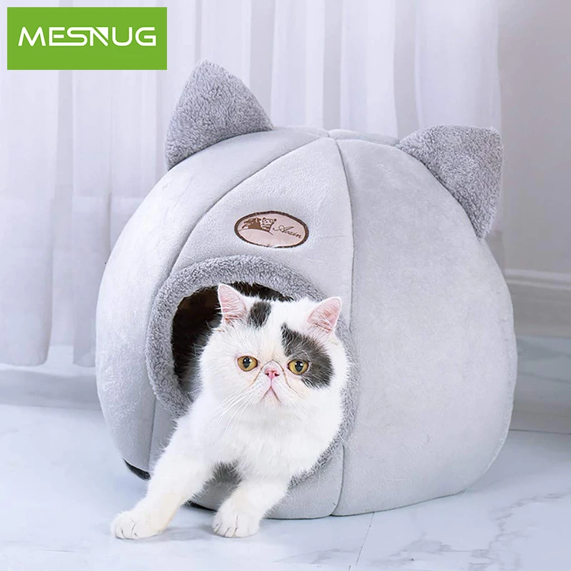 MESNUG уютный короткий плюшевый домик для кошки Зимний милый теплый легкий котенок