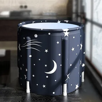 원단 브래킷 성인용 접이식 욕조, 가정용 두꺼운 휴대용 욕조, 70x65cm 상품 이미지