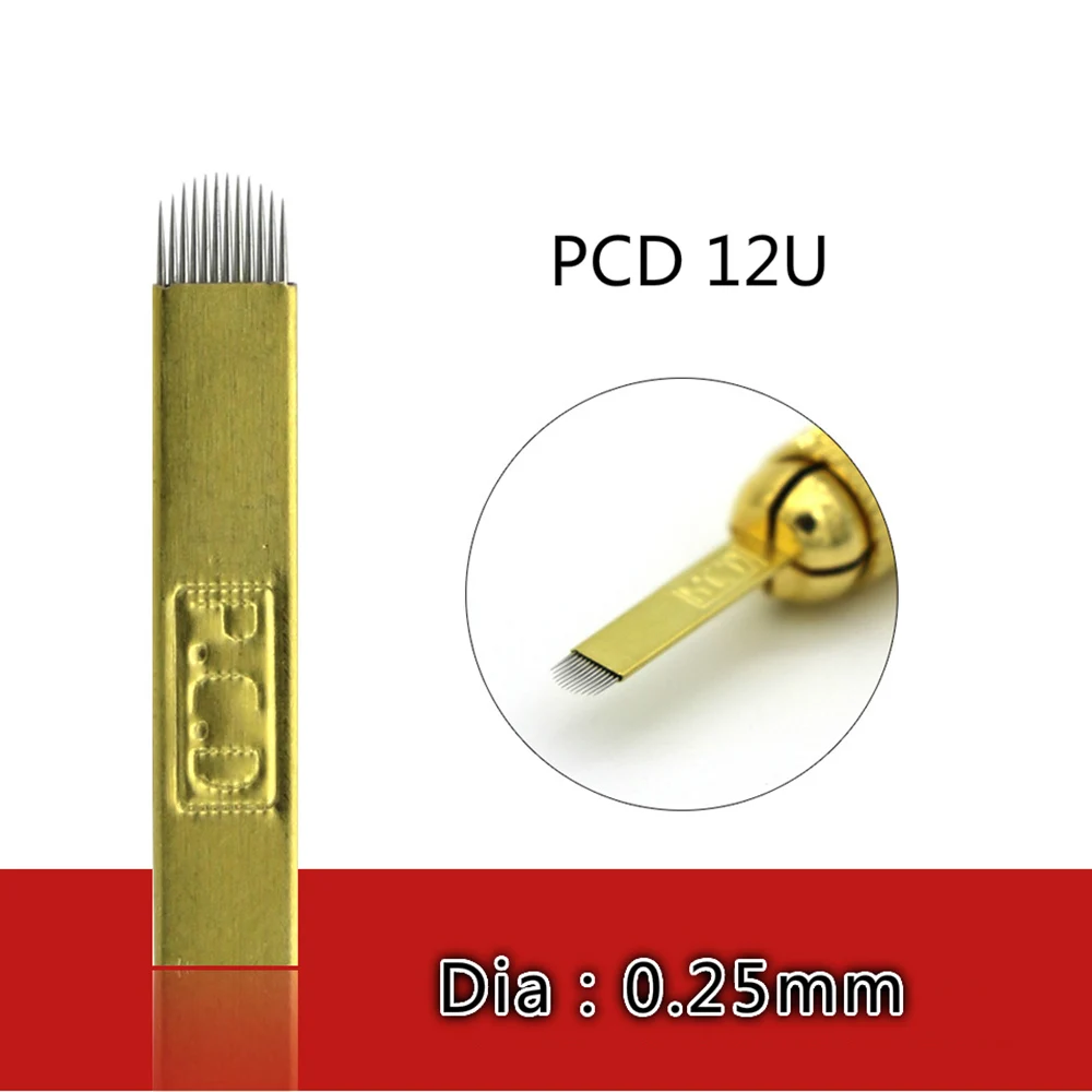 100 шт./лот PCD твердое микрорежущее лезвие иглы 12/14CF 12U/14U/19U булавка изогнутая
