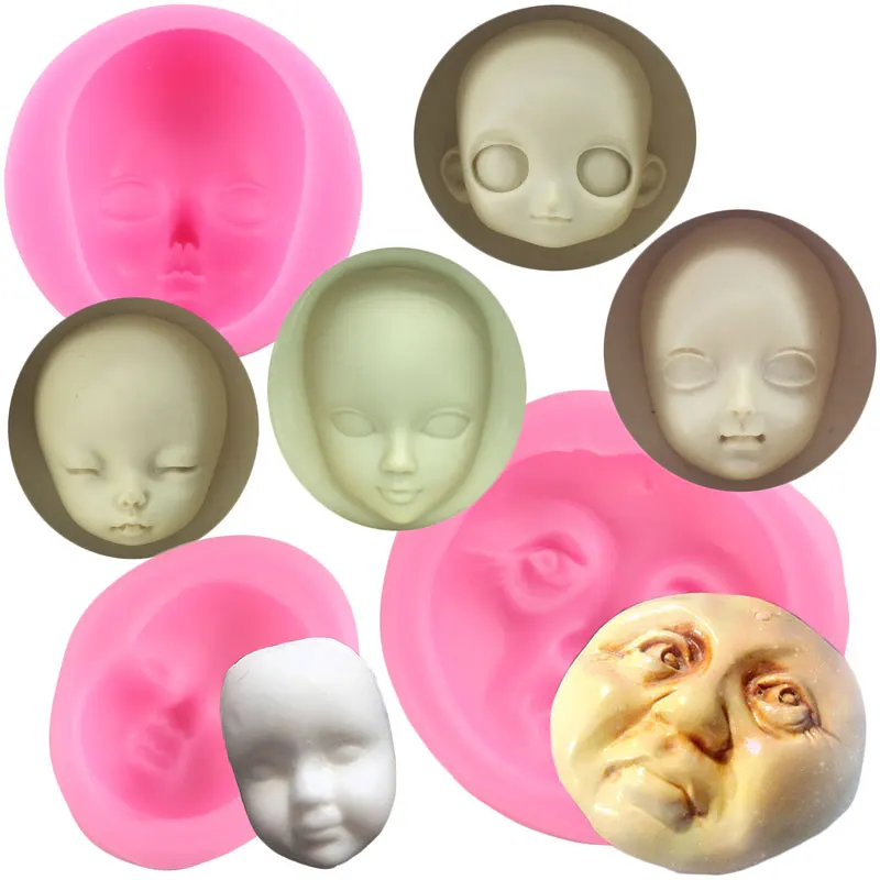 Baby Face Силиконовый формы шоколада Полимерная глина ремесло плесень куклы уход за