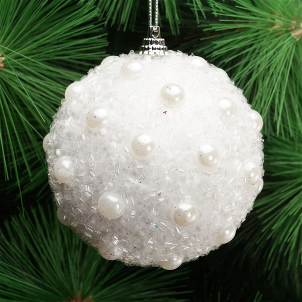 Новая Рождественская елка, подвесные украшения, блестящая искусственная жемчужная пена, шар-безделушка, подвесной искусственный жемчуг и блестящий дизайн, легкий