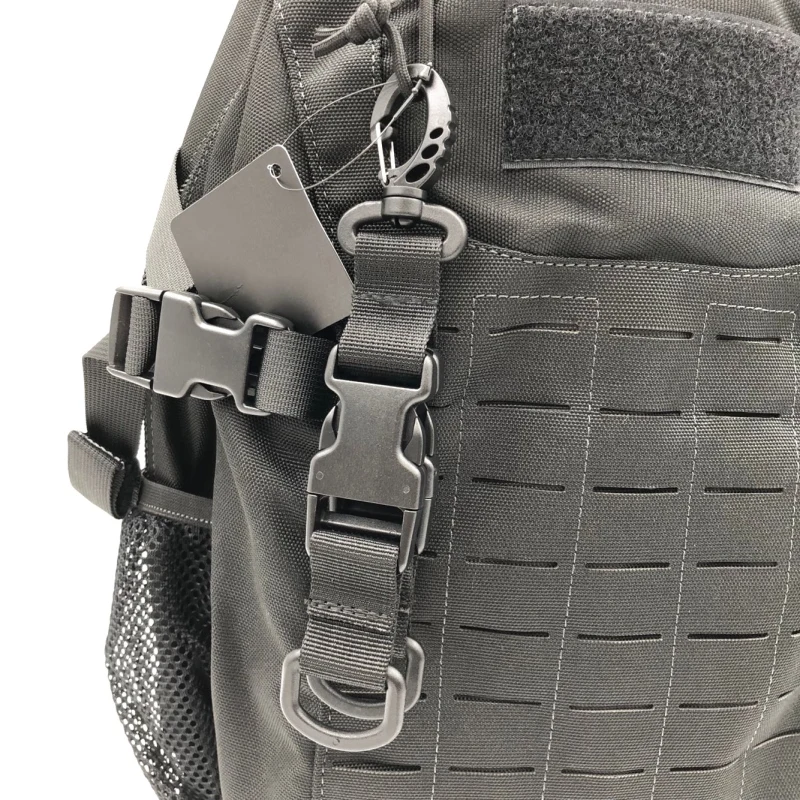 

Multi-functional tactical rotating hang buckle Universal bag hanging ring Black convenience waist