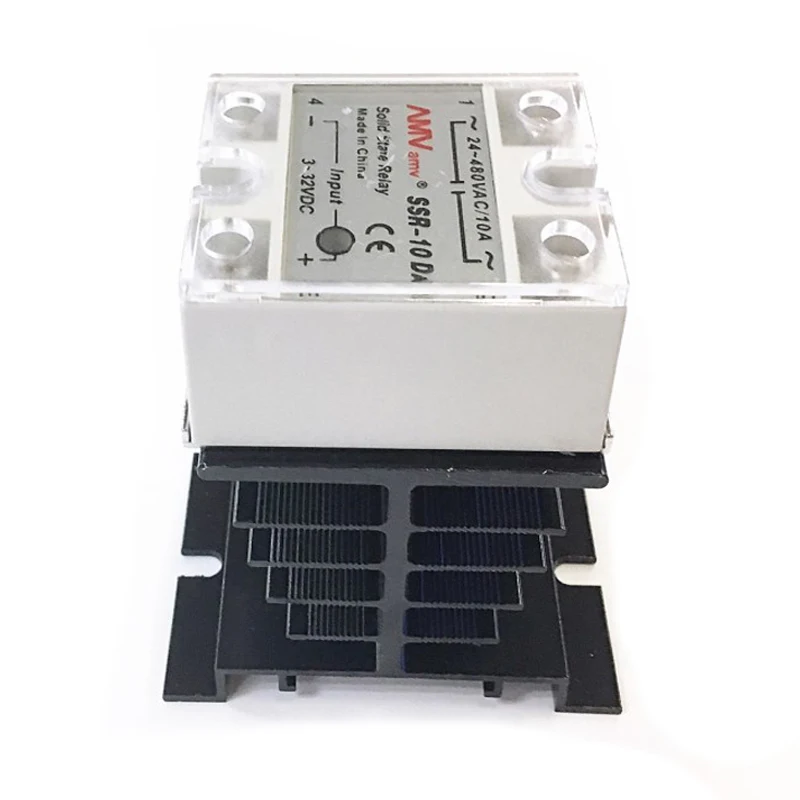SSR-25 DA 10A 3-32V DC/24-380 V AC твердотельное реле и радиатор