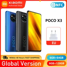 Global Version Xiaomi POCO X3 6GB 64GB 128GB ROM Smartphone X 3 Snapdragon 732G Octa Core 64MP Camera 5160mAh 6.67' Mobile Phone