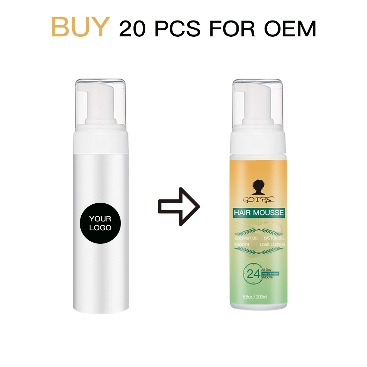 Natural Hair Products Curly Hair Mousse 200ML Strong Hold Styling Foam for Wig curly hair mousse