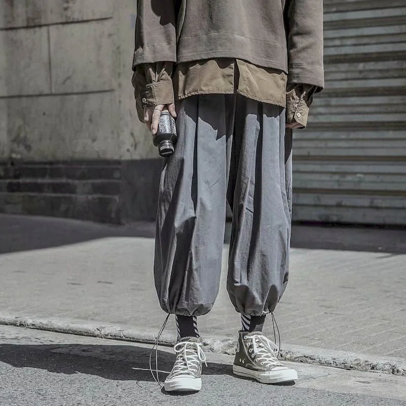 

Bloomers men's Japanese tide brand trendy leggings pants men's autumn and winter wild loose overalls wide-leg daddy pants cool