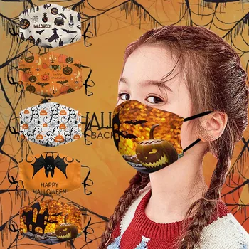 

Children Halloween Masks Mouth Mask for Prints Protection Face Mask Washable Earloop Facecover Kids Face Mask Pack Of 5