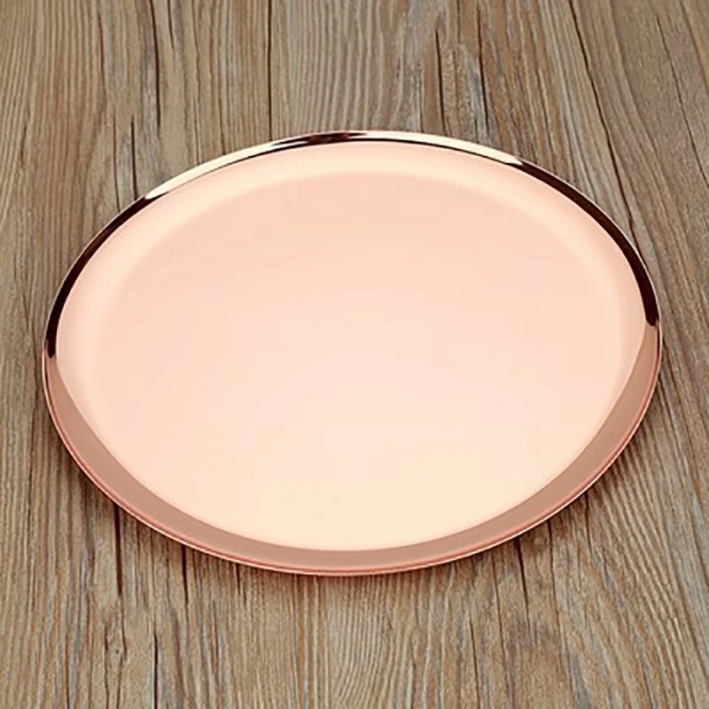 Hot Nordic Metal Rose Gold Office Table Storage Tray Scandinavian Jewelry Sundries Desk Storage Pad Organizer Decor for Home
