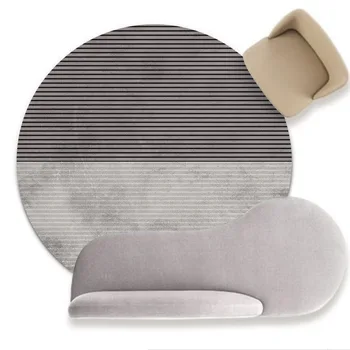 

Black white stripes stitching 160cm big size round rug Round floor mat for bedroom hanging basket chair living room round carpet