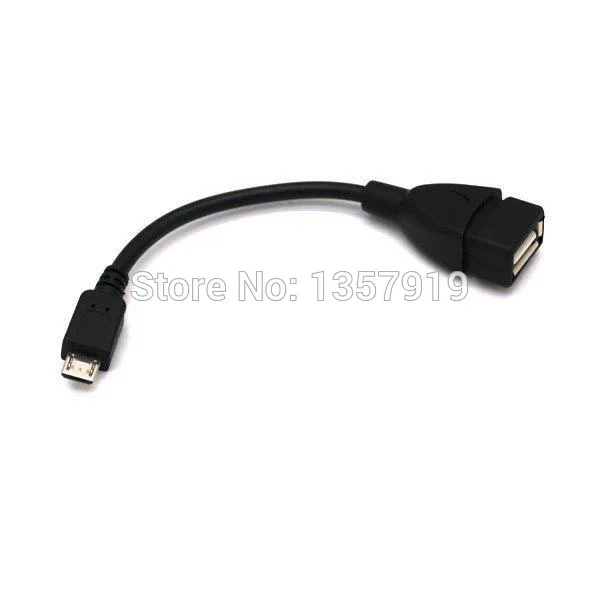 100pcs/lot Black Micro USB Host Cable OTG 10cm 5Pin Mini Usb Cable for Tablet PC Mobile Phone MP4 MP5 Smart Phone