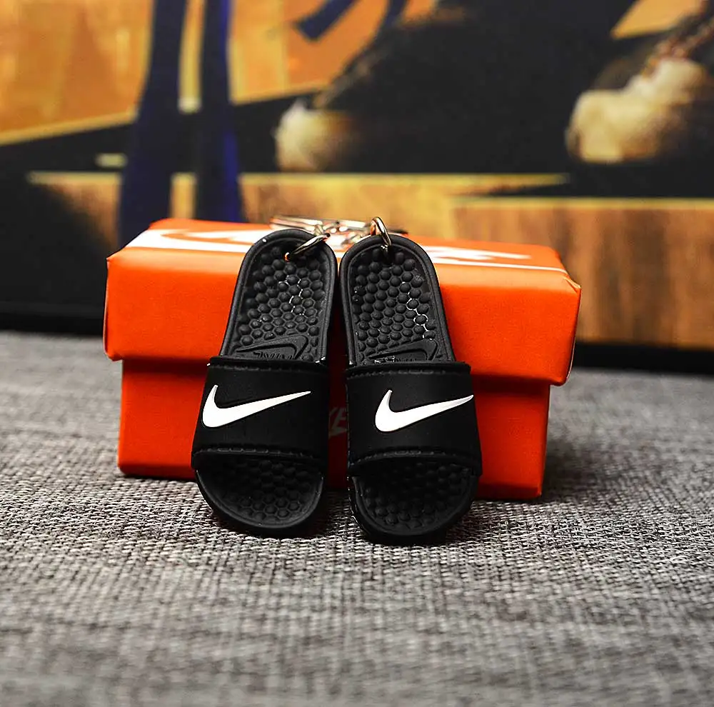 a pair w box Дропшиппинг DIY 3D тапочки брелок рюкзак ювелирные изделия креативный подарок на день рождения Пары Рождественский тапок брелки - Цвет: a pair w box
