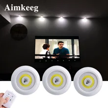 Светодиодная подсветка под шкаф с регулируемой яркостью, ночник с пультом дистанционного управления, на батарейках, COB настенный светильник s для кухонных шкафов