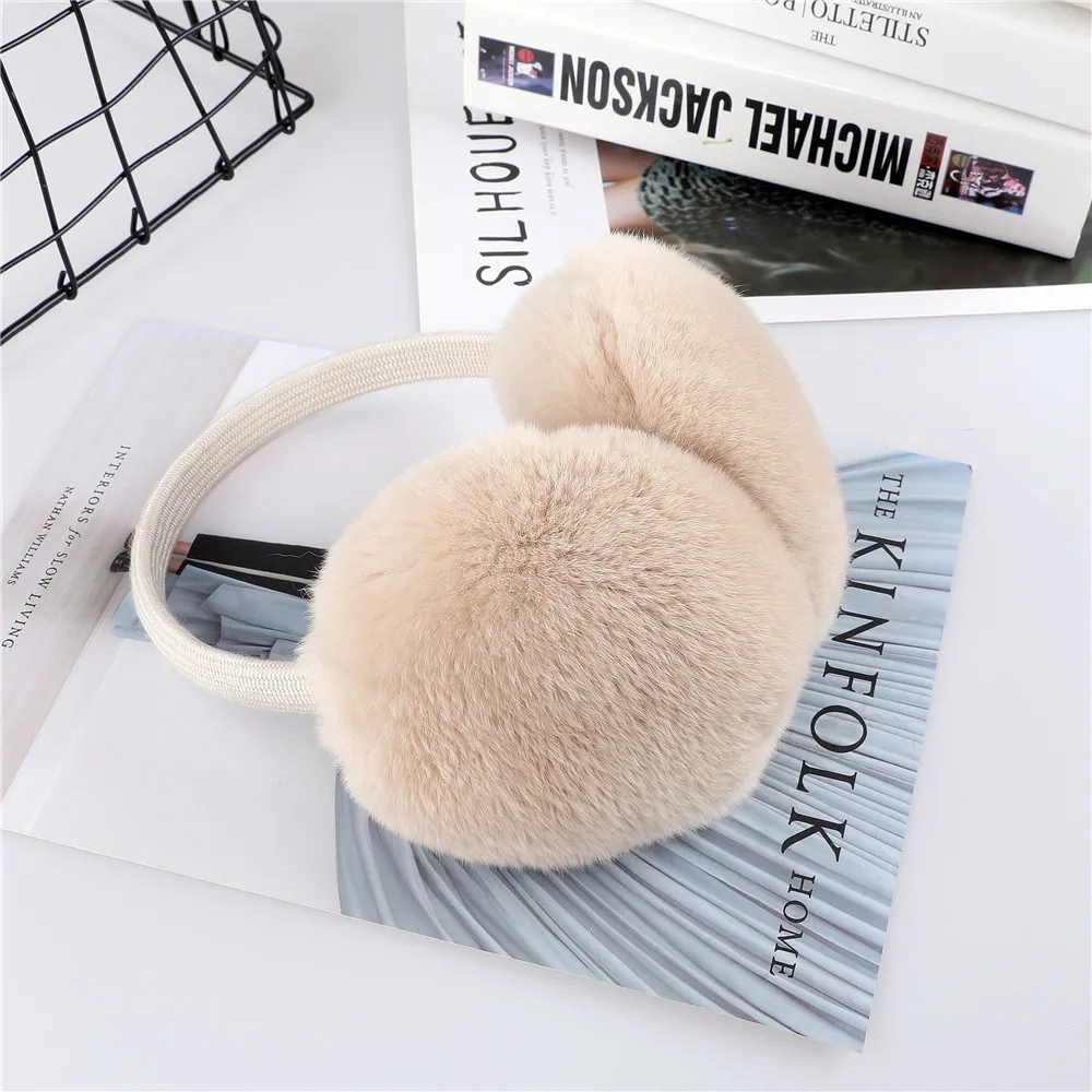 Warm Earmuffs Fur Earmuffs Unisex Women Winter Rex Rabbit Fur Double Sided