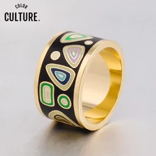 Дизайн, узор, парные кольца из нержавеющей стали, эмаль, ювелирные кольца для мужчин/женщин, подарок матери