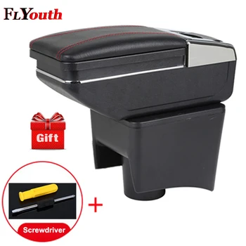 

For Volkswagen Polo Vento 2010-2017 Car Armrest Box Center Storage Box With Cup Holder Stowing Tidying Arm Rest Rotatable