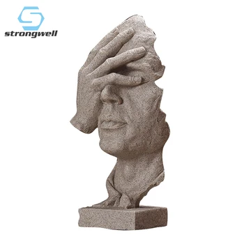 

STRONGWELL MODERN ART RESIN DECOR THINKER STATUES FIGURINE HOME DECORATION ACCESSORIES SANDSTONE SCULPTURE HOME OFFICE DECOR