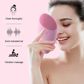 

Professional Ultrasonic Vibration Electric Facial Cleansing Face Washing Brush Skin Blackhead Remover Pore Cleaner Face Massage