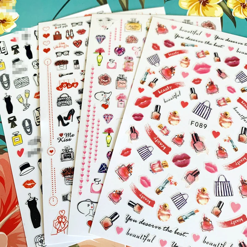 Newest CA 46 47 48 perfume nail sticker 3d nail art sticker nail decal stamping export 3