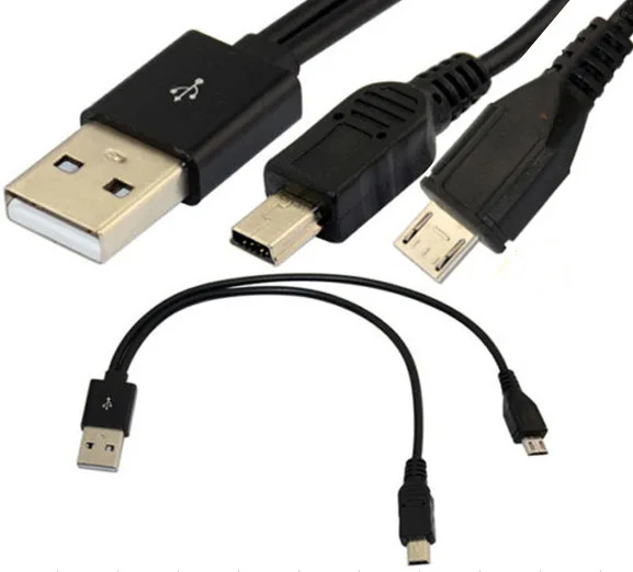 Зарядный кабель с одной точкой и двумя линиями USB 2 0 для mini Mini Micro плоскими