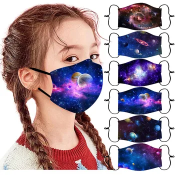 

5PC Children's Adjustable Windproof Reusable Printed Face Mask Cycling Camp Mascarillas Protection Printing Face Mouth Mask