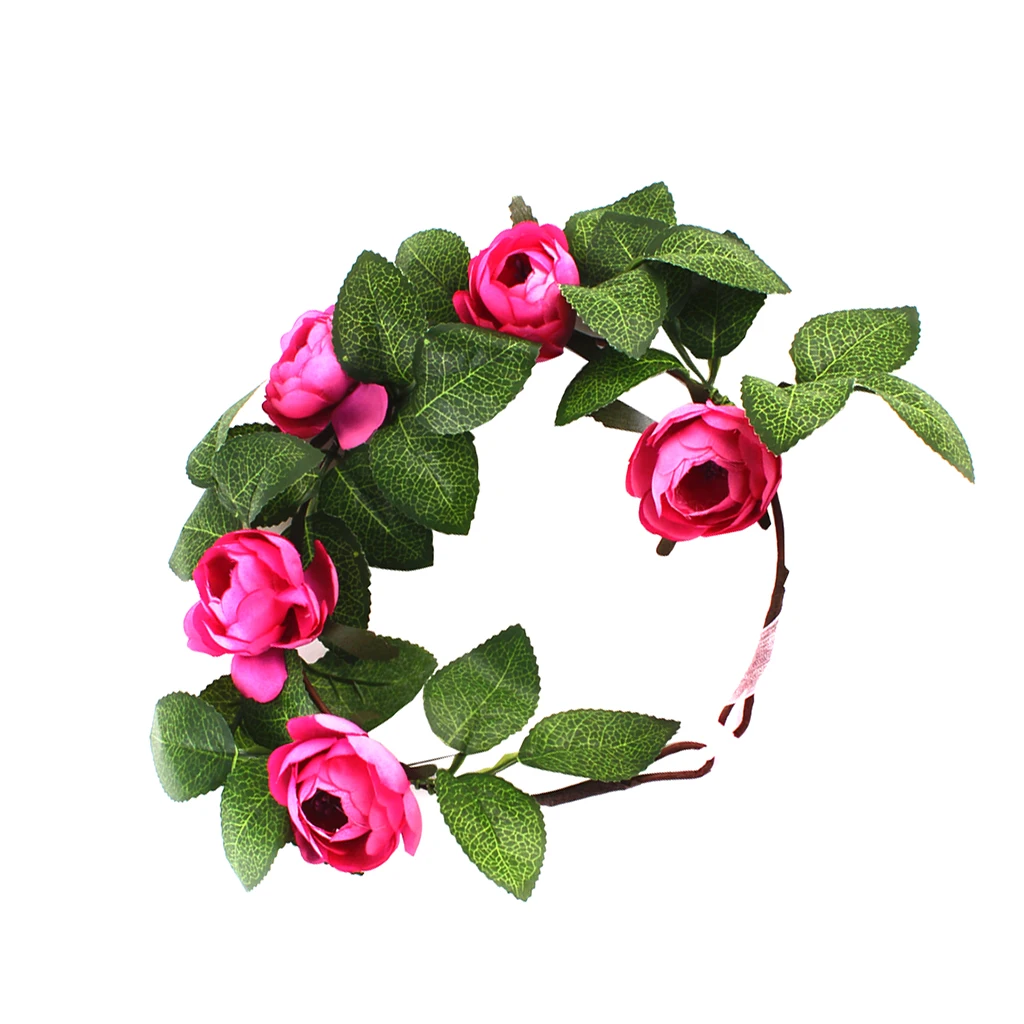 Bride Kids Wedding Wreath Headband Flower Corsage Girl Hair Accessories