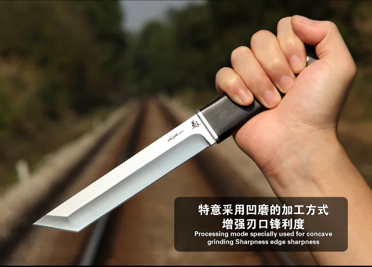 D2 лезвие портативный тактический армейский нож для выживания Походный нож ebony Ручка Охотничий Открытый нож Ручные инструменты с ebony оболочка 60 HRC