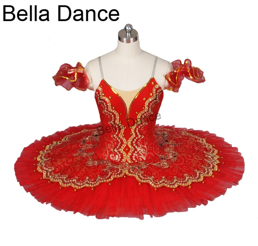 Red Paquita Classical Professional Ballet Tutus Girls Spanish Ballerina Nucracker Platter Stage Costume Kids8941