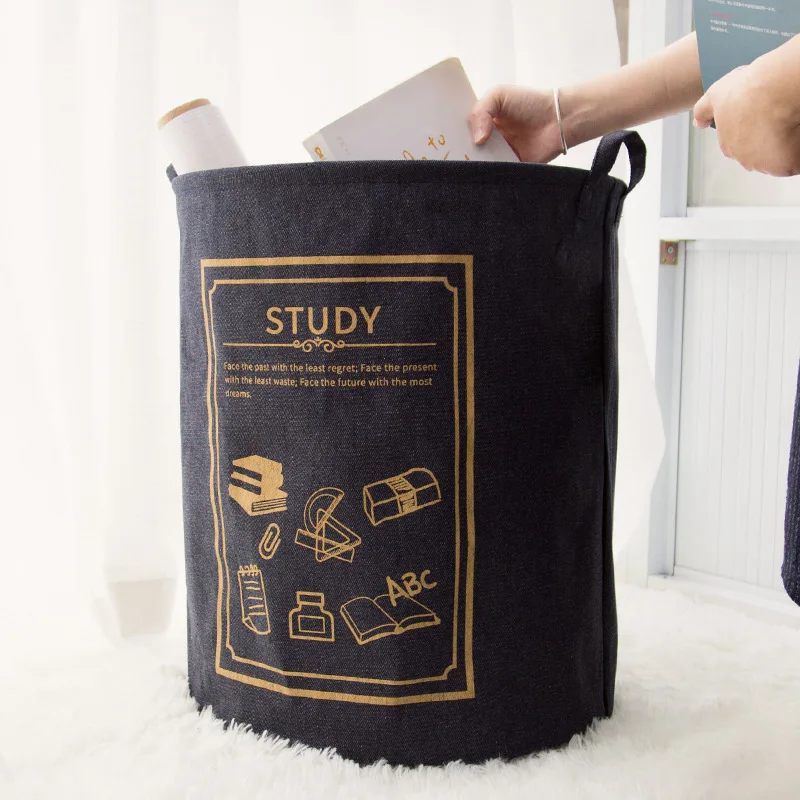 

Denim Laundry Bag Large Capacity Storage Basket for Toys Snacks Clothes and Sundries with Two Handles