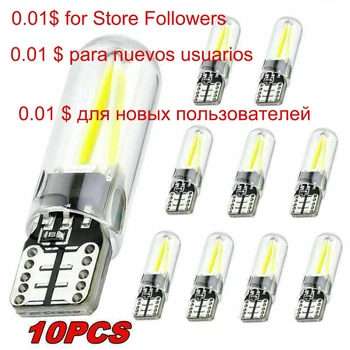 

10Pcs T10 led 194 168 w5W COB LED Long Lifespan Low Consumption High Power CANBUS Silica Bright Glass License Light Bulbs