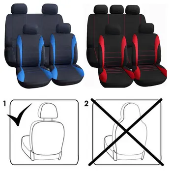

9 PCS Full Seat Cover Non-Slip Anti-Dirty Pad Car Seat Cover Fashion Rear 5-Seat Automobiles Seat Covers