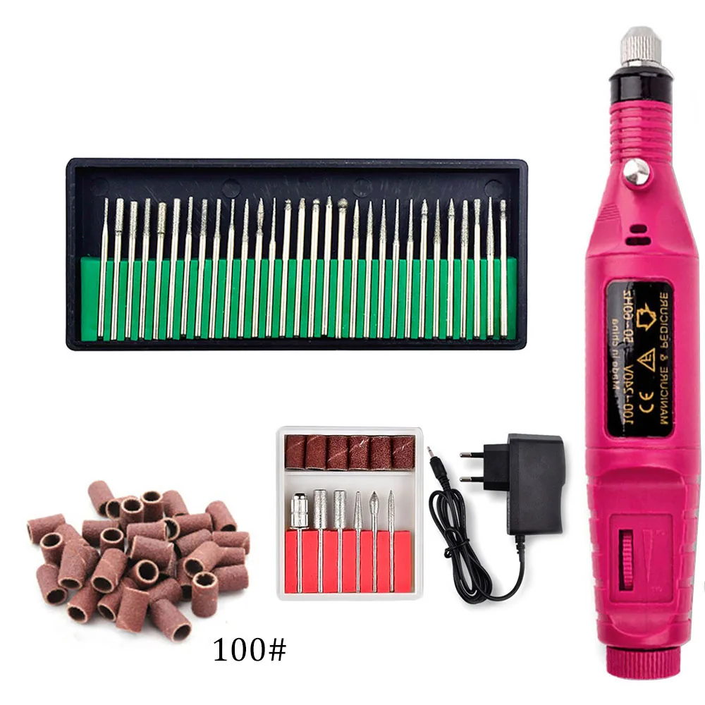 20000RPM Pedicure Polishing Nail Drill Mancure Machine Electric Manicure Set Nail File Nail Art UV Gel Polishing Tool - Цвет: set 10