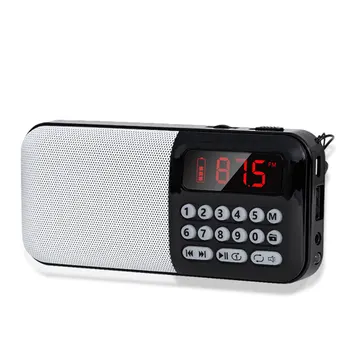 

Portable FM Radio Rechargeable Wireless Speaker TF Card USB Disk MP3 Player Mini Radio with Earphone Jack